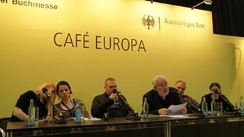Sebastijan Pregelj, Lado Kralj in Stanka Hrastelj v programu SO Übersetzen s Petrom Scherberjem, Ann Catrin Apstein-Müller in Tanjo Petrič Sebastijan Pregelj, Lado Kralj in Stanka Hrastelj v programu SO Übersetzen s Petrom Scherberjem, Ann Catrin Apstein-Müller in Tanjo Petrič