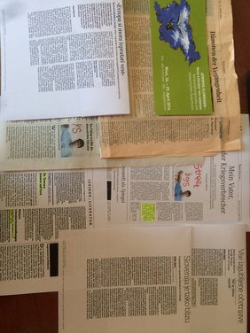 Press clippings about the literary events in Vienna